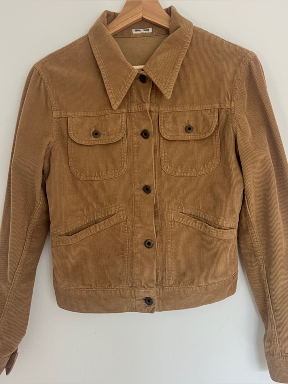 90s Miu Miu jacket tan corduroy velluto Small - Picture 5 of 9